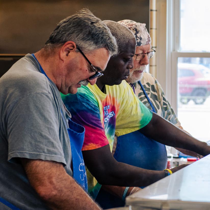 People Serving Food